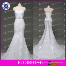 ED Bridal 2017 Elegante Sweetheart Lace Tecido Frisado Sash Para Vestido De Noiva Vestido De Noiva